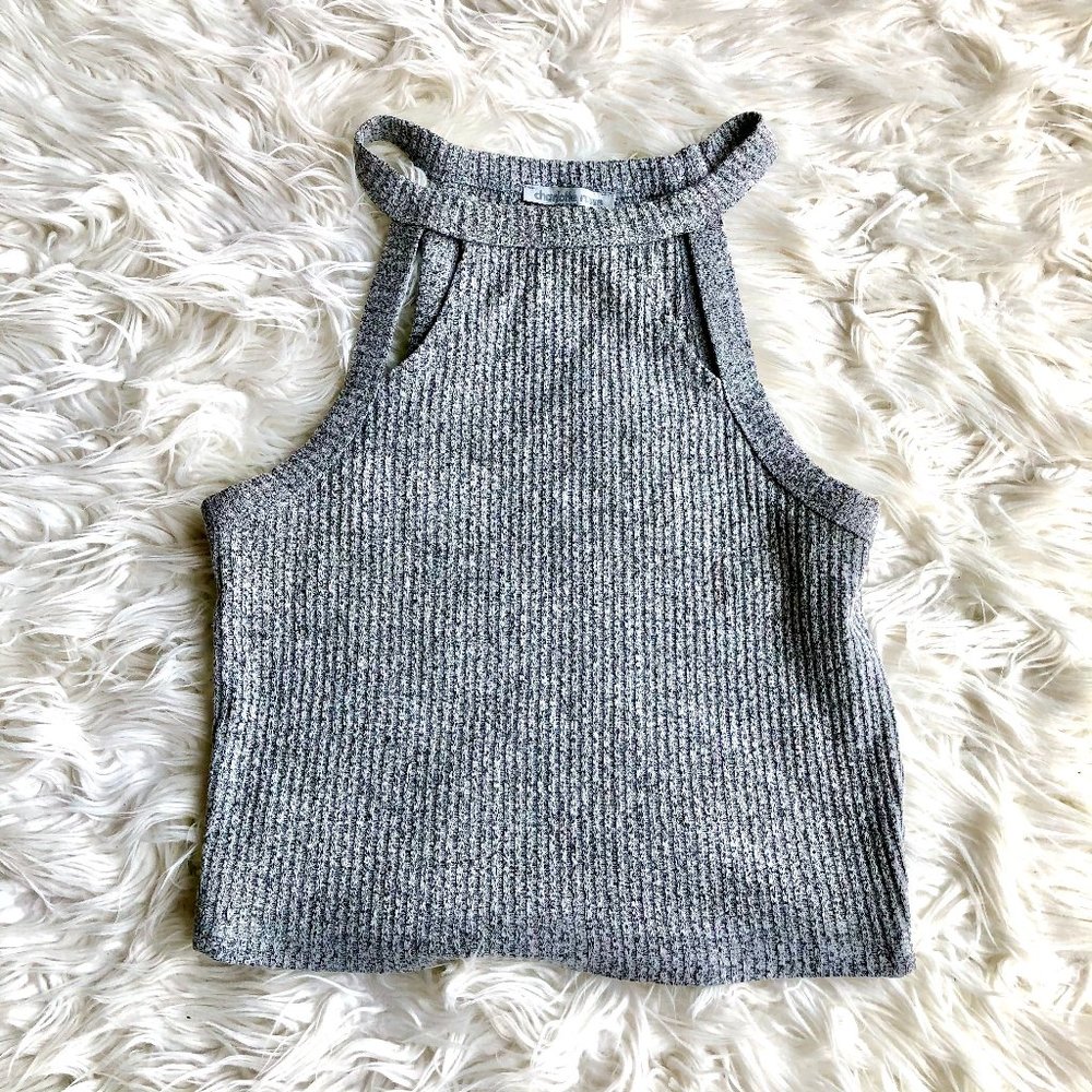 Forever 21 Gray and Black Crop Top Medium